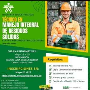 Técnico en manejo de residuos sólidos