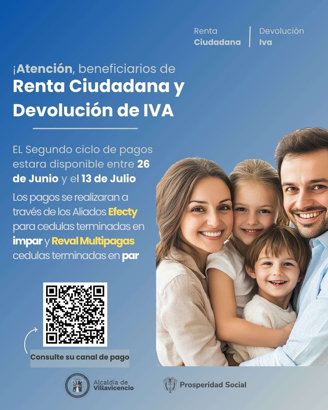Pagos de Renta Ciudadana y Devolución de Iva