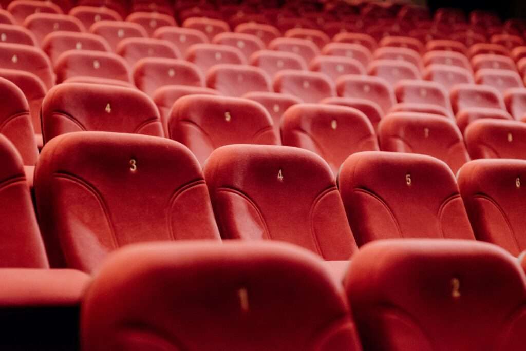 empty theater chairs in the theater